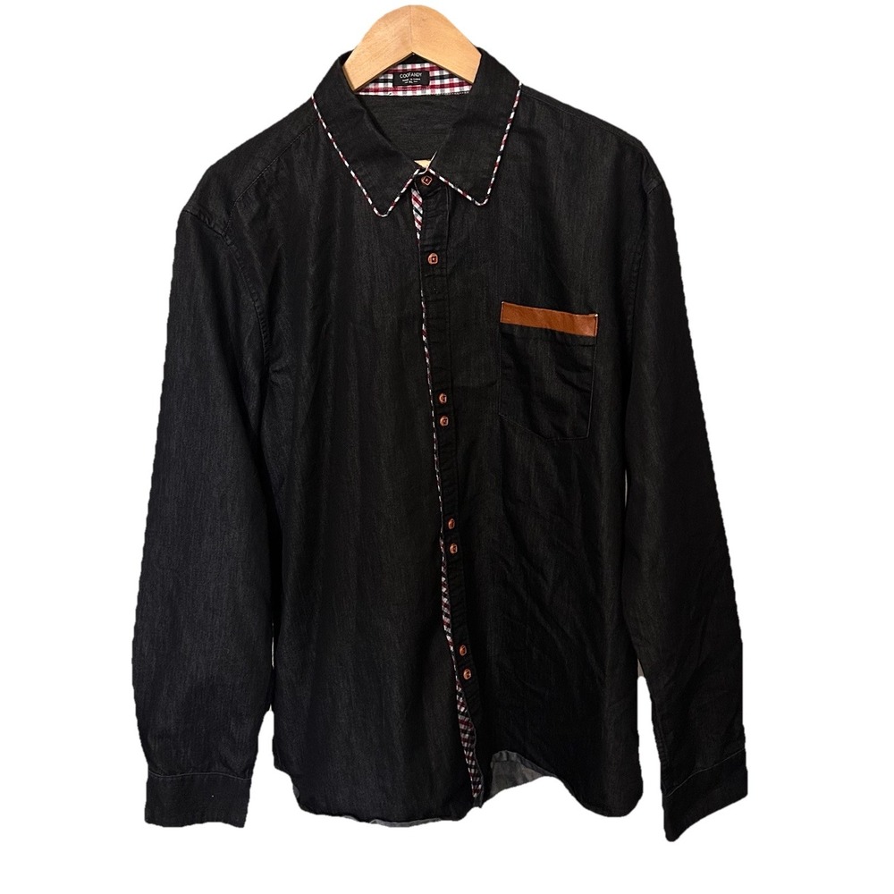 Coof Andy Men's Size XL Black Long Sleeve Button Up Cotton Polyester Shirt 00334